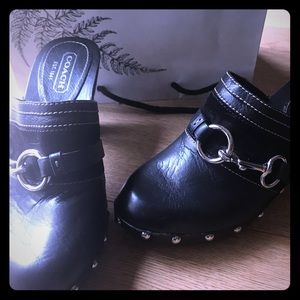 Coach leather clogs